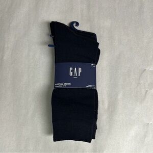 New Gap Socks Package 3 Pairs Men’s Black Cotton Crews Casual Dress Preppy Socks